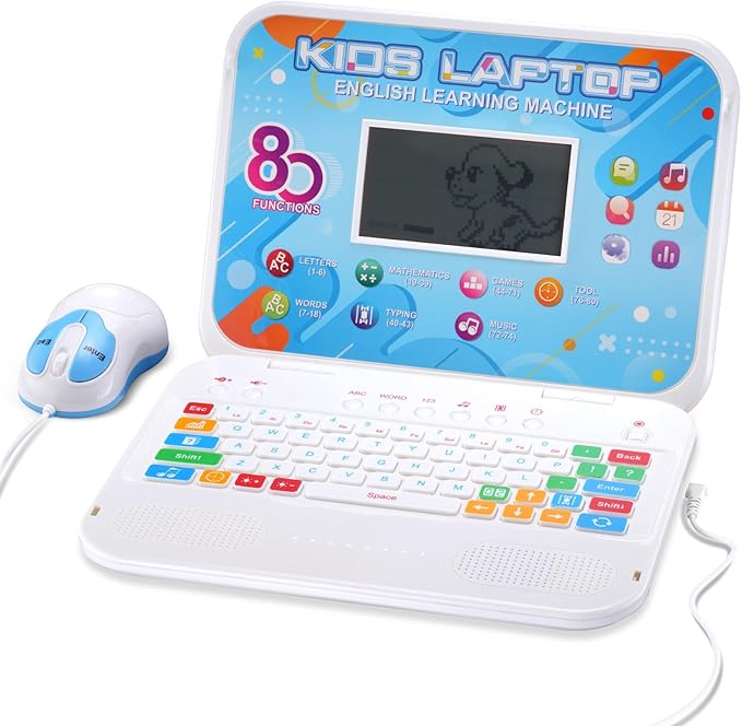 Kids Laptop, 80 Learning Modes to Learn Alphabet, Words, Mathematics, Play Games and Music, Educational Learning Computer for Kids Ages 5+