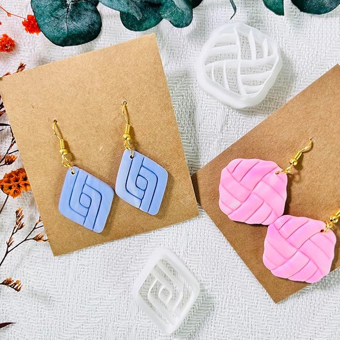 2PCS Geometric Line Polymer Clay Cutters – Modern Clay Cutters for Earrings, Tools and Molds for Polymer Clay Jewelry DIY