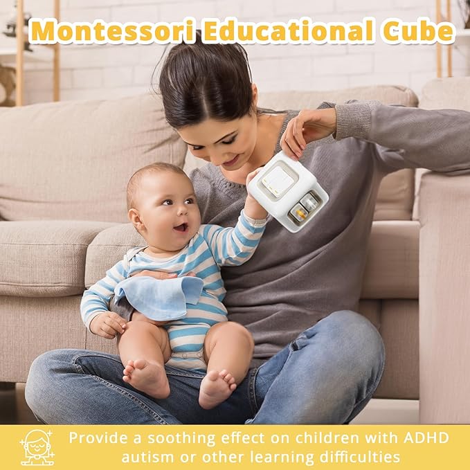 Busy Cube, Toys for 1 Year Old Boy, Montessori Toys for 1+ Year Old, Travel Sensory Toys for Toddlers 1-3, Learning Fine Motor Skills| 1st Birthday Gifts Boy 9 12 Months +