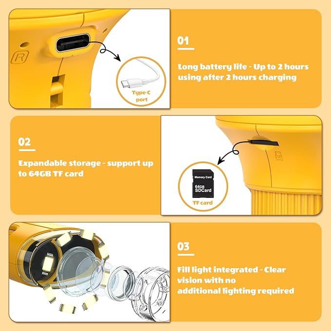 Kids Microscope, 1000X Portable Digital Microscope with 2.4″ IPS Screen & 8 LEDs, USB Rechargeable, STEM Educational Science Kit Toys, Best Christmas Birthday Gifts for 4-12 Year Old Boy Girl