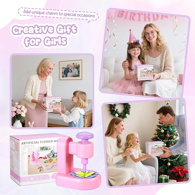 DIY Flower Craft Kit, Fabric Flower Bouquets Toys, DIY Craft Kits Toys Flowers Making Kit for Kids, Creative Christmas Birthday Gifts for Girls