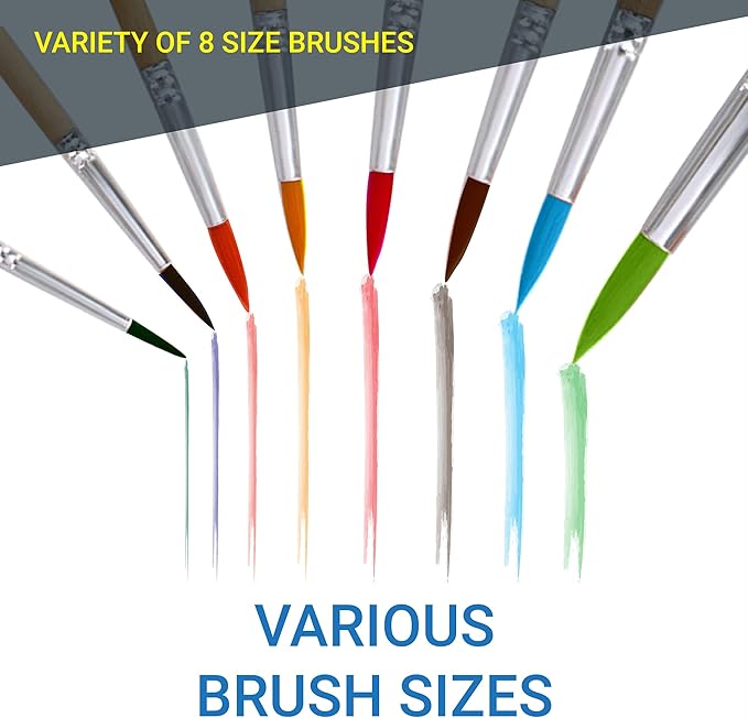 Watercolor Paint Set for Kids 16 Vivid Watercolor Paint Mixing Palette, Paper Pad and 8 Brushes, Water Color Painting Kids and Adult Beginner Supplies