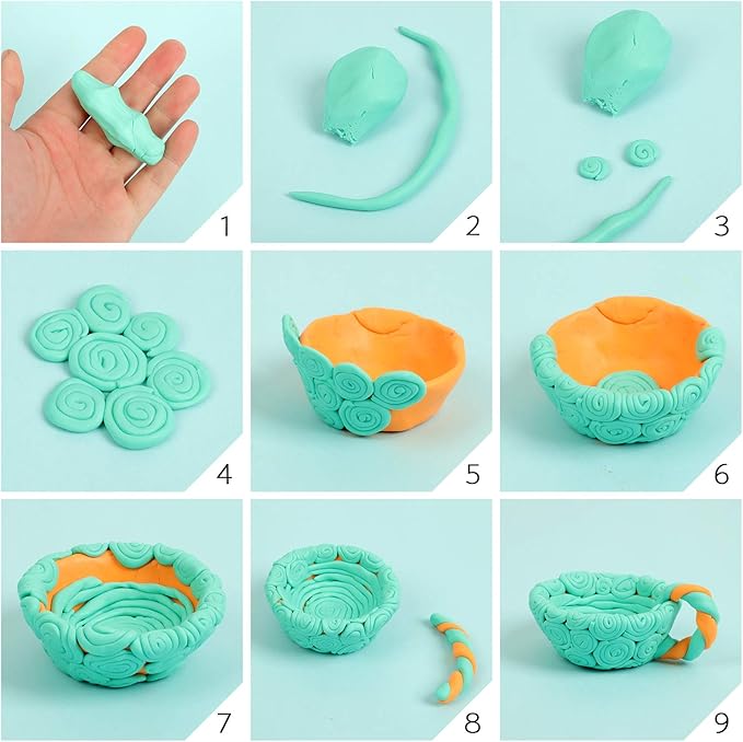 Polymer Clay 50 Colors, Modeling Clay for Kids DIY Starter Kits, Oven Baked Model Clay, Non-Sticky Molding Clay with Sculpting Tools, Gift for Children and Artists (50 Colors A)