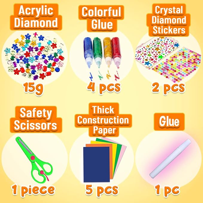 Goody King Arts and Crafts Supplies for Kids - All in One Kid Crafts Toddler Activities Kids School Supplies Age 4 5 6 7 8 Years Old Craft Art Supply Kit Kindergarten Homeschool