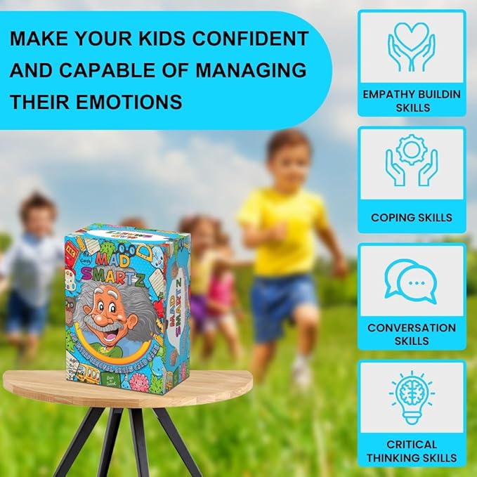 Thought-Spot Mad Smartz Social Skills Anger Management Card Game Teaches Interpersonal Skills Emotional Regulation Autism ADHD Learning Tool Educational Therapy Game Counseling Kids Teens CBT Tool