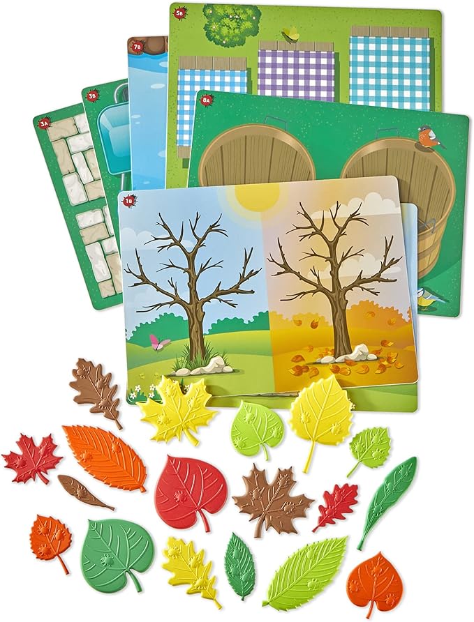 hand2mind Sensory Leaves Math Activity Set, Pattern Play, Shape Puzzle, Pattern Blocks Cards, Math Counters, Sorting Toy, Shapes for Toddlers, Counting Toy, Kindergarten Learning Activities