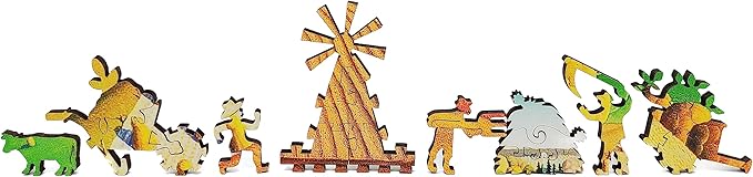 Wooden Puzzle for Adults - Uniquely Shaped Pieces - Made in The USA by FoxSmartBox - 242 Pieces - Fall Plowing