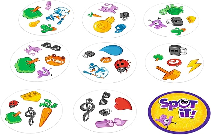 Spot It! Giant Card Game - Oversized Matching with 4 Exclusive Mini-Games, Fast-Paced Family Game for Kids & Adults, Ages 6+, 2-12 Players, 15 Minute Playtime, Made by Zygomatic