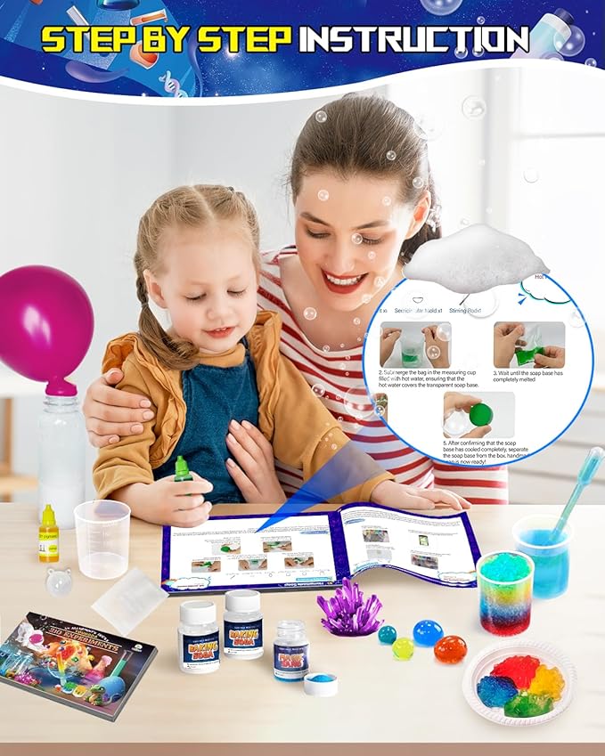 260+ Science Experiments - Over 120 pcs Science Kits for Kids Age 5-7-9-12, Boys Girls Pre School Chemistry Set & STEM Learning Educational Toys, Birthday Gifts Christmas Stocking Stuffers for Kids
