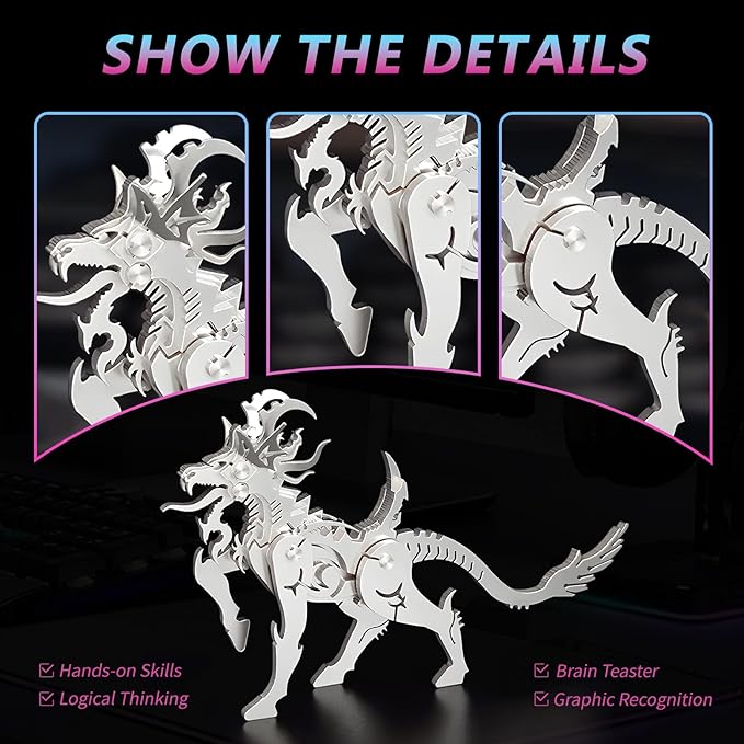 FILASLFT 3D Metal Puzzles,3D Metal Puzzle for Adults,Mechanical Model Kit Baize,Steel 3D Puzzles Stainless Steel Ornaments for Adults Home Decor Art Craft Gifts Toys.