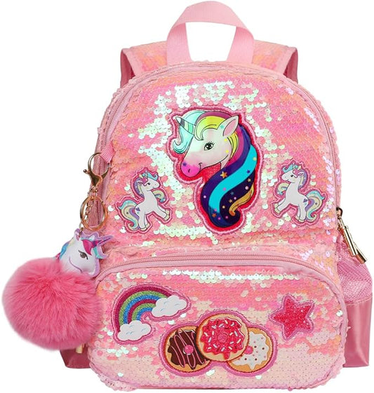 Unicorn Sequins Backpack for Girls,Toddler Kids Schoolbag,Bookbag for Kindergarten Elementary,Gift for Birthday Xmas.