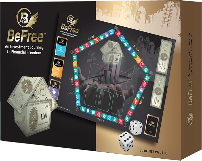 BeFree Strategy & Financial Literacy Board Game – for Family & Teens with Fun Learning | Earn Money, Manage Cash Flow & Payday | Pay Deals, Invest in Real Estate & Stocks Assets (BeFree)