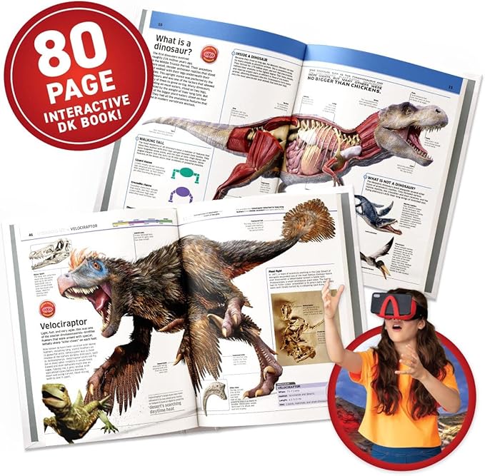 Virtual Reality Dinosaurs Gift Box - Illustrated Interactive VR Book and STEM Learning Activity Set - for Ages 8 and Up