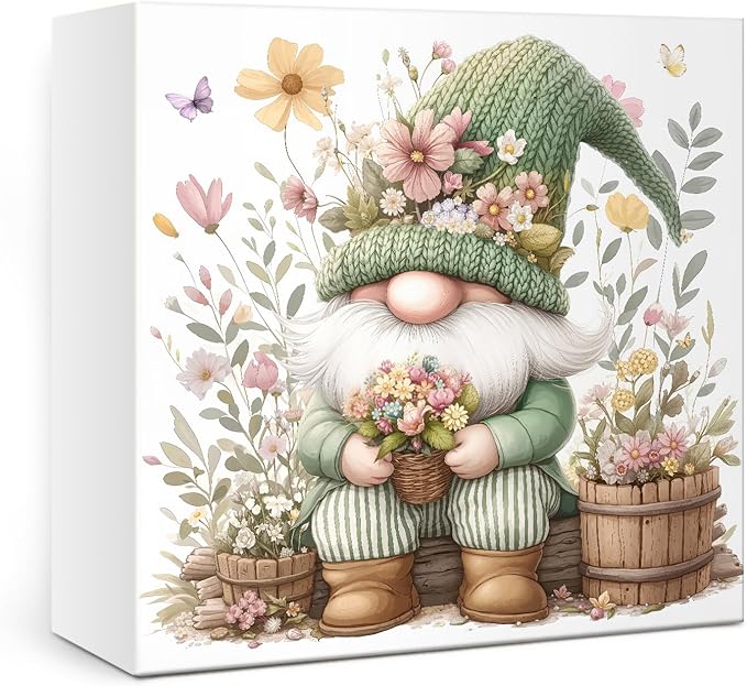 Cute Gnome Puzzles for Adults 1000 Pieces.Colorful Flower and Plant Jigsaw Puzzles. Funny Challenging Spring Garden Puzzles