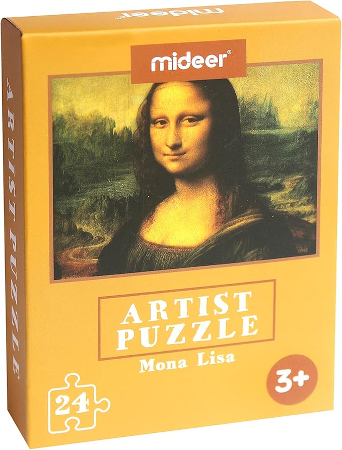 24 Pieces Da Vinci Mona Lisa Puzzle, Toddler Artist Puzzles for Kids Ages 3-5,4-6 Easy-an Intellectual Decompression Entertainment Game and Preschool Educational Learning Toys