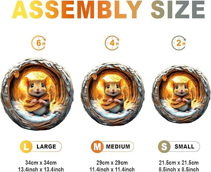 Wooden Puzzles for Adults - Unique Shape 3D Vision Wooden Puzzle - Cave Mouse Wooden Puzzles - Challenging Adult Animal Puzzles Creative Gifts - Birthday Gifts for Adults - Puzzle Toys - (100pcs)