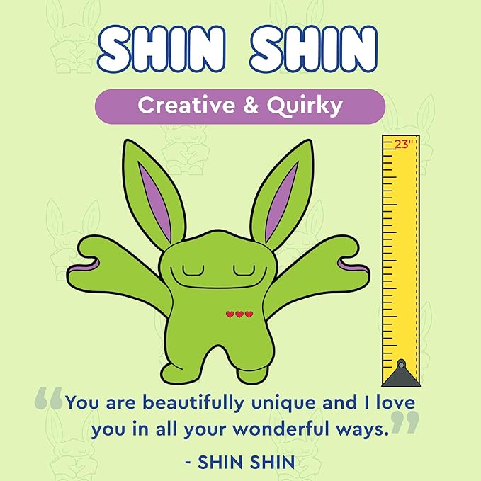 Weighted Plush Toy – Machine Washable Calming Stuffed Animal for Kids – Arms and Body are Weighted to Give a Realistic Hug – Soft Companion for Playtime, Naptime & Travel (Shin)