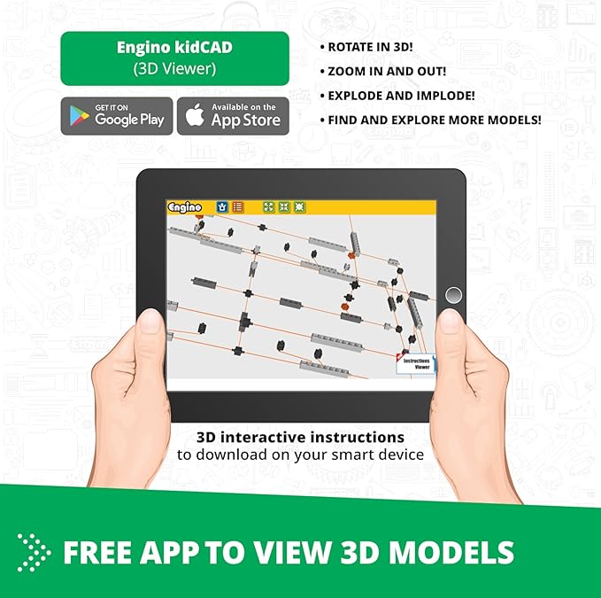 Engino STEM Toys, Technology of Machines- How Cars Work, Building Kit for Kids 9+, Educational Kit, Gifts for Boys & Girls, STEM Engineering Toys (10 Model Options)