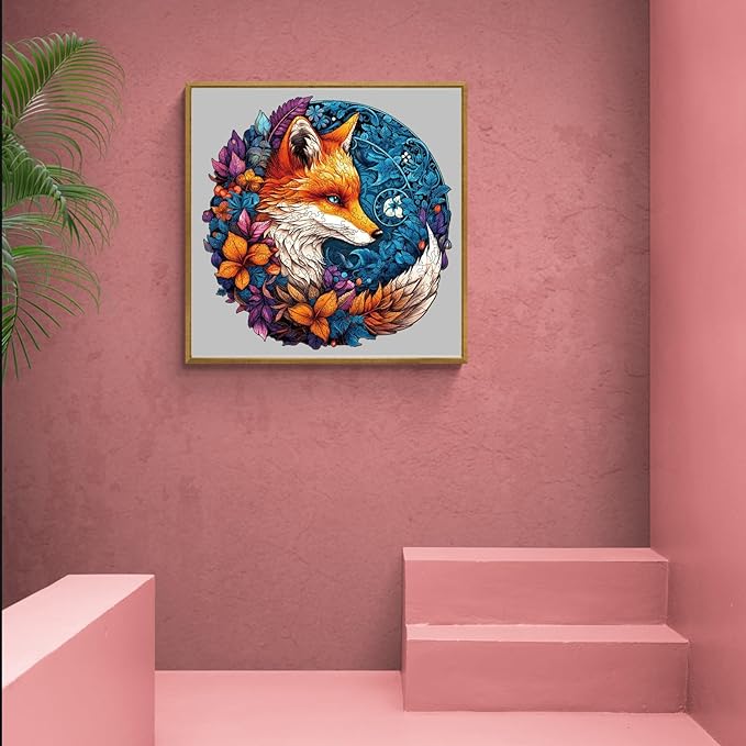 Wooden Puzzles for Adults, Wood Jigsaw Fox Puzzles for Adult, 200 Pcs Wood Animal Puzzle Gifts for Adult Kid Birthday Holiday Family Game(11.5 * 11.3in)