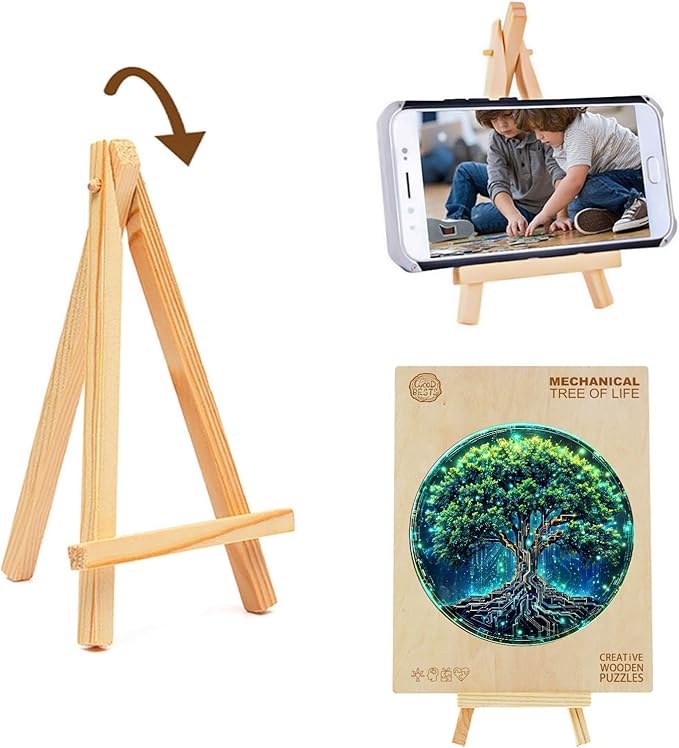 Jigfoxy Wooden Puzzles for Adults, Mechanical Tree of Life Wood Puzzles Adult, Unique Animal Shape Wooden Jigsaw Puzzles for Adults, Birthday Gifts for Puzzle Lovers, Family (S-8.5 * 8.5in-100pcs)