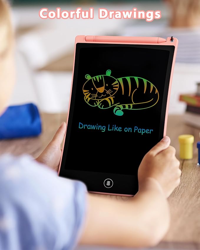 KOKODI 2 Pack 10 Inch LCD Writing Tablet for Kids, Colorful Doodle Board Erasable Drawing Pad, Educational Learning Toys Birthday Gifts for Boys Girls Ages 3 4 5 6 7 8 (Blue & Pink)