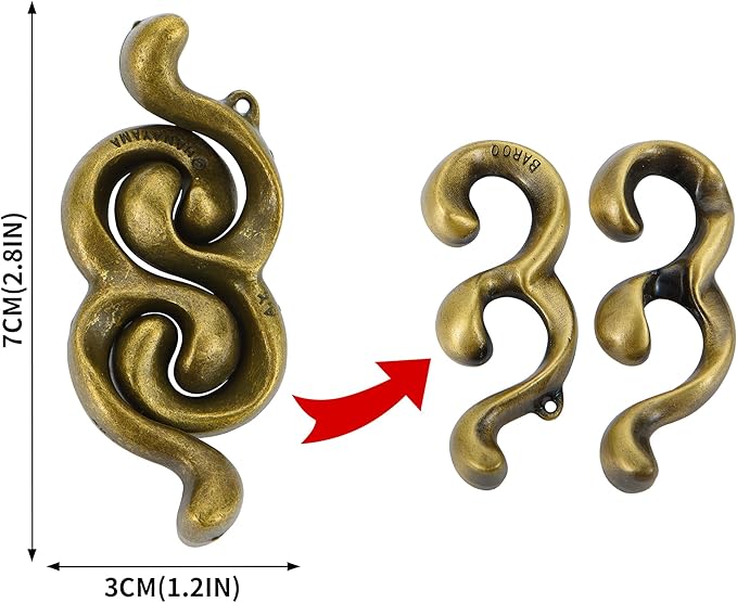 Brain Teaser Puzzles- 3 PCS Metal Puzzles Kit Metal Cast Puzzle Games Toys Unlock Interlock Puzzles Box Mind IQ Logic Test Disentanglement Games Toys for Adults School WP140A