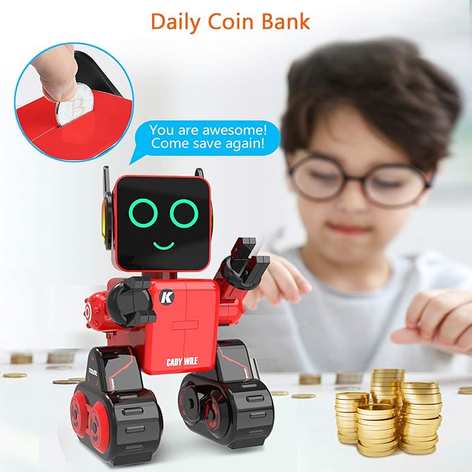 Robot Toy for Kids, Remote Control and Intelligent Programming RC Robot, Music, Dancing, Talk, Play with Kids as a Gift for Gril and Boy(Red)