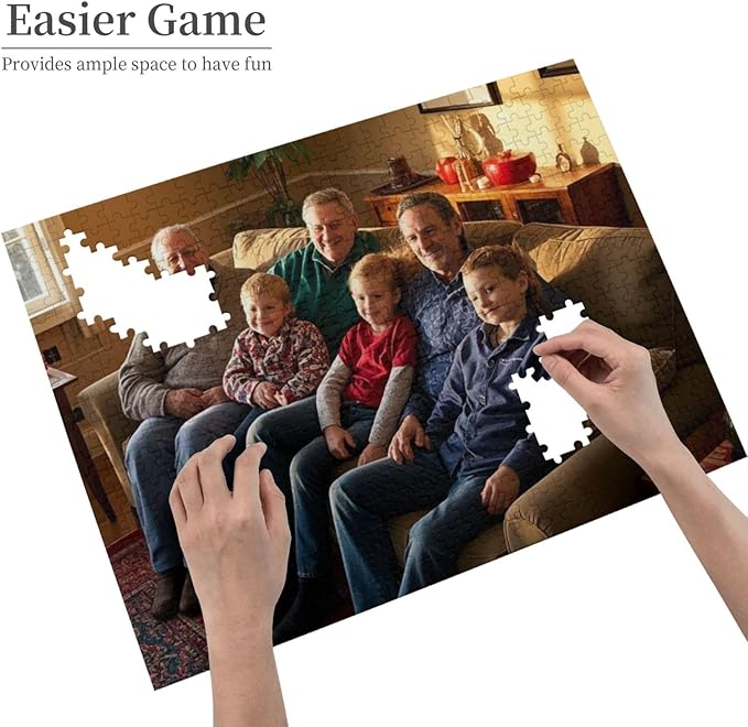 Custom Wooden Jigsaw Puzzles - 120/200/300/500/1000/1500 Piece Photo Gift Sets for Adults & Kids - Pet, Wedding, Family Memory Keepsake