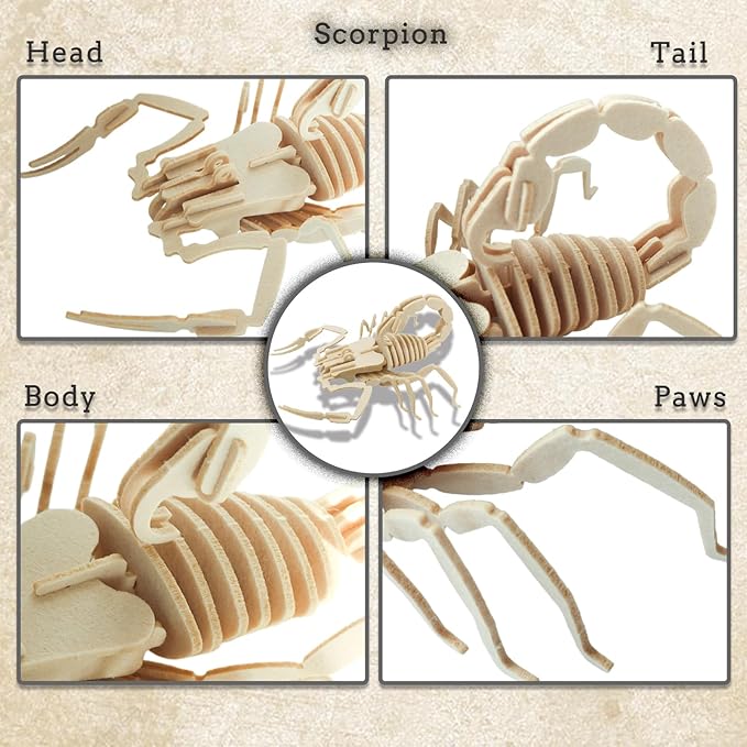 3D Puzzle Children's Toys, Felt Scorpion DIY Three-Dimensional Puzzle, Creative Animal Puzzle, Suitable for Children's Hands-on Ability and Imagination Development