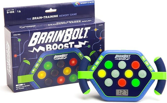 Educational Insights BrainBolt Boost - Handheld Memory Game with Light and Sound, Electronic Brain Games, Single Player Brain Teasers for Kids Teens, & Adults, Gamer Gifts for Boys & Girls Ages 5+