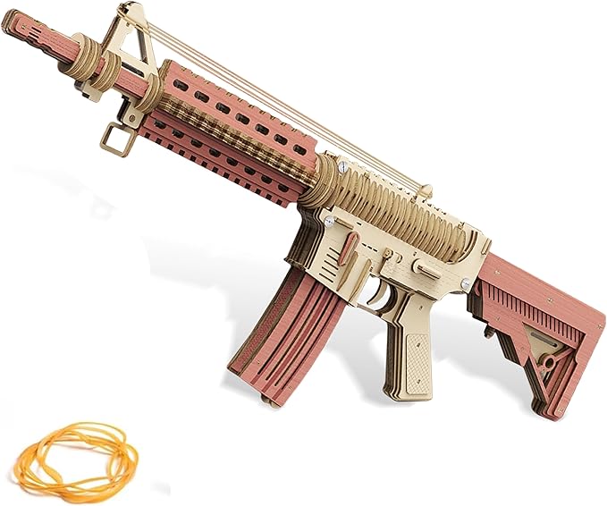 3D Wooden Puzzles for Adults, Rubber Band Gun, DIY Wooden Puzzles Wooden Model Building Kit, Assembly Puzzles, Ideas for Adults & Teens