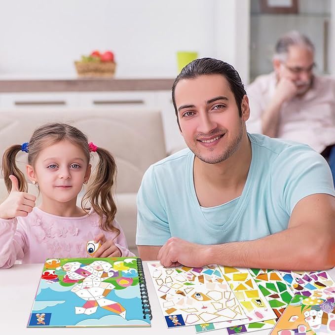 Omgouue 2PCS Easter Day Crafts for Kids Ages 4-8 Sticker Paint Books Includes Eggs Bunny Chick and More Designs Gift Party Create 20 Pictures Sticker Sheets are Separate