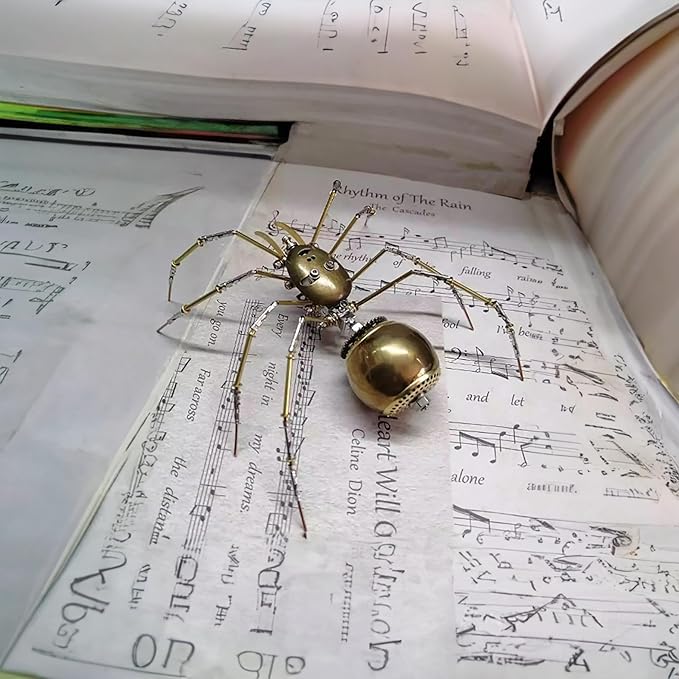 Steampunk Bug Mechanical Sculpture Insect Clockwork 3D Steampunk Metal Puzzle Mechanical Insects Model (Ghost Spider)