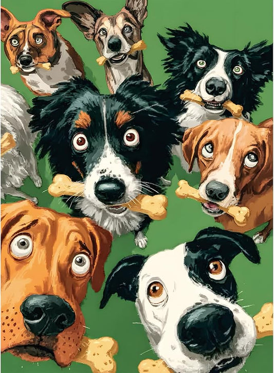 300 Piece Puzzles for Adults, Colorful Funny Dog Puzzles for Adults, Comical Dogs Holding Bones 300 Piece Jigsaw Puzzle, Ideal Home Decor Gift for Adults Kids Seniors, 20.5×15 in