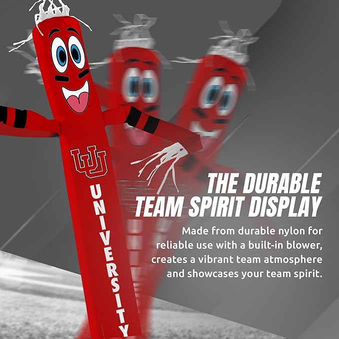 NCAA Utah Utes Football Wacky Waving Inflatable Tube Guy with LED Lights & Built-in Blower - 6" x 36" x 96" Inflatable Tube Man Crazy Sports Fan Outdoor Party Decoration