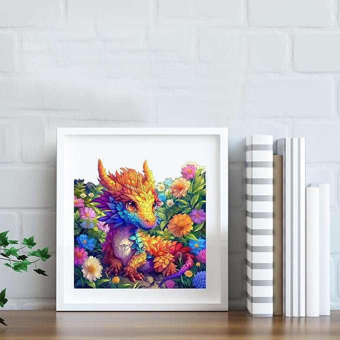 Wooden Jigsaw Puzzles 500 pieces-Dragon,Medium,16.3x16.5in,Royal,Wooden Puzzles for Adults,Unique Shape Animal Adult Puzzles,Irregular Wood Puzzles Best Gift for Adults and Kids Family Game