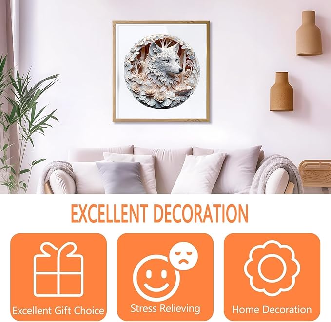 Wooden Puzzles for Adults, Flat Puzzle with 3D Visual Effect, White Wolf Wooden Jigsaw Puzzles for Adults 200 Piece, Unique Shape Wood Puzzles Adult, Wall Art Canvas Puzzle (M-11.4 * 11.4in)