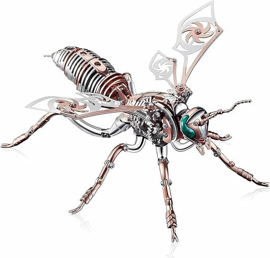 3D Puzzles for Adults, Metal Model Kit Wasp Mechanical Puzzle for Adults/Teens, DIY Creative Craft Gifts Kits Difficult Assembled 3D Puzzle for Family Time, Home Decor (Rosegold)