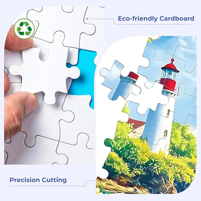 300 Pieces Puzzles for Adults,Birds & Flowers Puzzle,300 Pieces Puzzle for Adult Large Piece,Coastal Lighthouse Jigsaw Puzzle for Kids Ages 8-10,Challenging Family Game,Holiday Party Gift,20.5 x 15 In