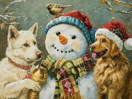 Golden Retriever Snowman Puzzles for Adults 500 Pieces, Puzzles for Kids Children, Vivid & Colorful Personalized Puzzles - for Room Decor Home Decor Fall Decor - Gifts for Women 20x15 inch