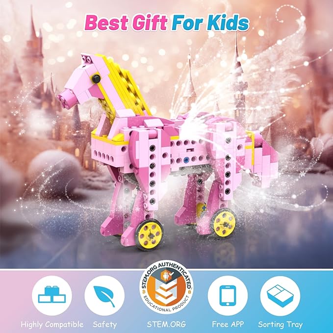 Robot G STEM Kits for 6-7 Year Old Girl, 8 in 1 Electric Building Toys for Kids 6-8 8-10, DIY Educational Construction Science Kit for Girls 6-12 Christmas Birthday Gift