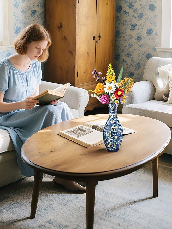 Unique 3D Puzzle for Adults - 160 Pieces of Puzzle Flower Vase, Ditsy Florals Themed Art Projects Gift for Women Housewarming Home Decoration