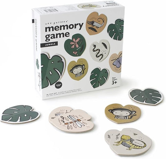 Wee Gallery Memory Game - Jungle Animals and Plants - Brain Building Matching Activity - Animal Recognition, Motor Skills, Creative Play, and Problem Solving for Children