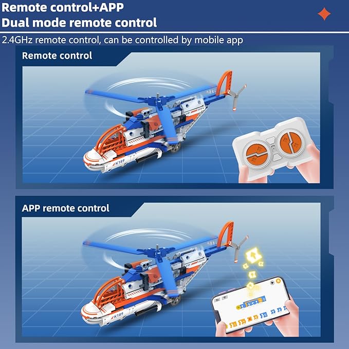 STEM Building Toys for Kids 6-14，5-in-1 Remote & App Controlled Construction Plane/Jet Aircraft/Helicopter/Space Shuttle/Wing Aircraft，325 Pcs Building Blocks Set Birthday Gift Ideas for Boys Girls