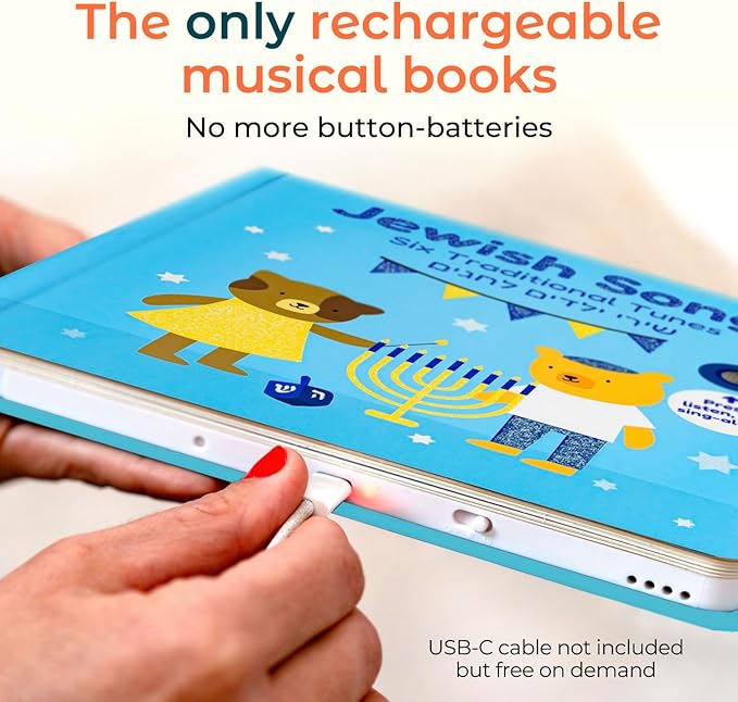 Calis Books Jewish Sound Book | Hanukkah Gifts for Children | Celebrate Jewish Holidays with six Traditional Songs in Hebrew | Shabbat, Hanukkah, Rosh Hashanah, Purim, Passover