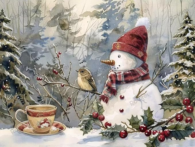 Puzzles for Adults 1000 Pieces Warm Christmas Snowman Puzzles for Kids, HD Printing & Each Piece Fits Together Perfectly - for Room Decor Home Decor Bathroom Decor - Unique Gifts 30x20 inch