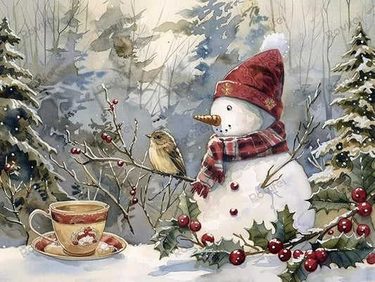 Puzzles for Adults 1000 Pieces Warm Christmas Snowman Puzzles for Kids, HD Printing & Each Piece Fits Together Perfectly - for Room Decor Home Decor Bathroom Decor - Unique Gifts 30x20 inch