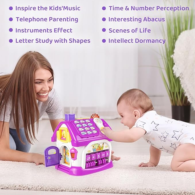 Marstone Toddler Toys for 1 Year Old Girl Gifts: 8 in 1 Multi-Functional Learning Baby Musical House for 1 2 3 Yr Old Girl and Boy Birthday Gifts, Educational Baby Toys 6-12, 12-18 Months