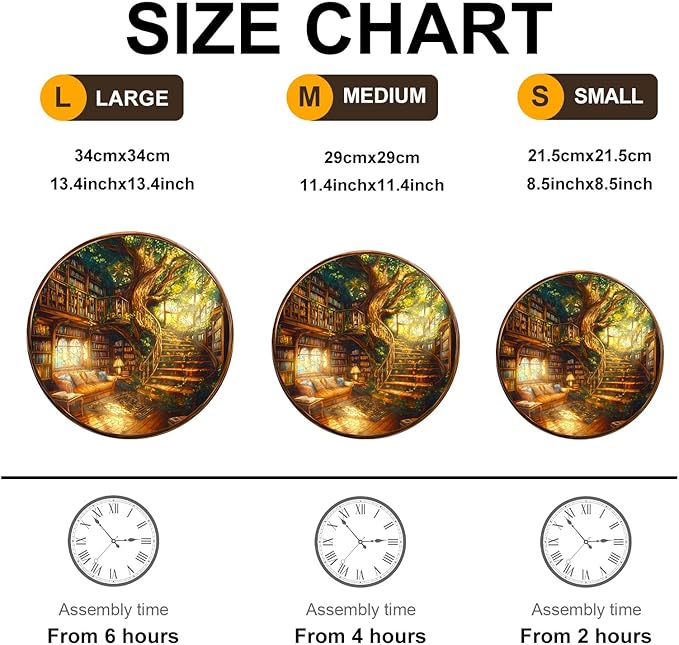 WOODBESTS Wooden Puzzles for Adults, Charming Bookstore Wood Puzzles Adult(100 Pieces, S, 8.5 * 8.5in), Unique Shape Wooden Animal Jigsaw Puzzles, Birthday Gifts for Adults Family Game