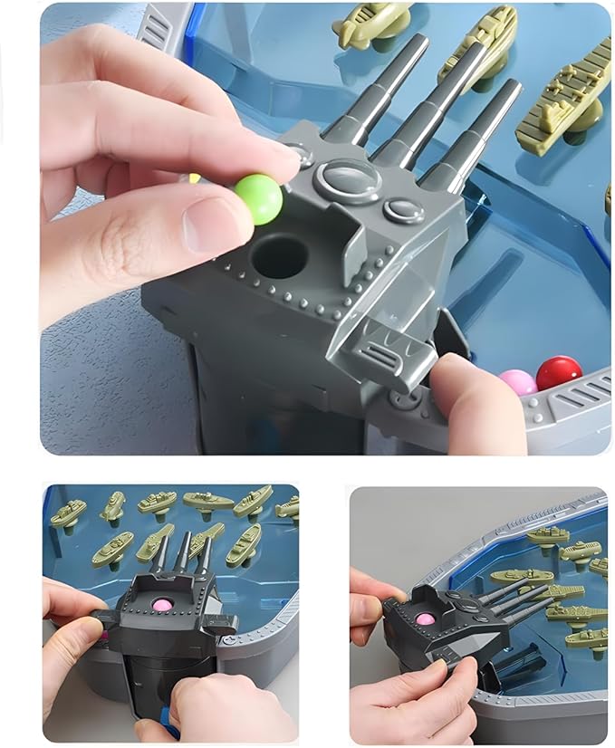 Naval Battleships Shooting Game, Tabletop Warships Shot Game for 2 Players, Battle Competitive Toy for Age 6+, Fun for Family, Office, School